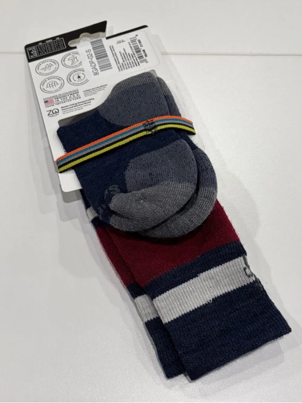 SmartWool Kids Small Wintersport Stripe Full Cushion Ski Socks Navy Blue Red NWT